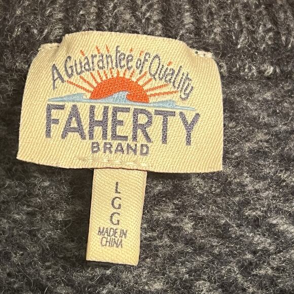FAHERTY Sweater Crewneck Women's Large (Medium) 100% Merino Wool Blue Gray READ - Picture 10 of 13